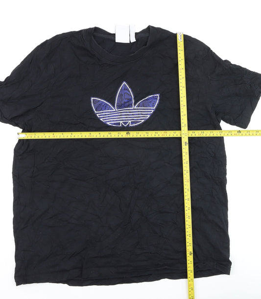 Adidas Men's Black XL Trefoil Logo Short Sleeve Cotton T-Shirt
