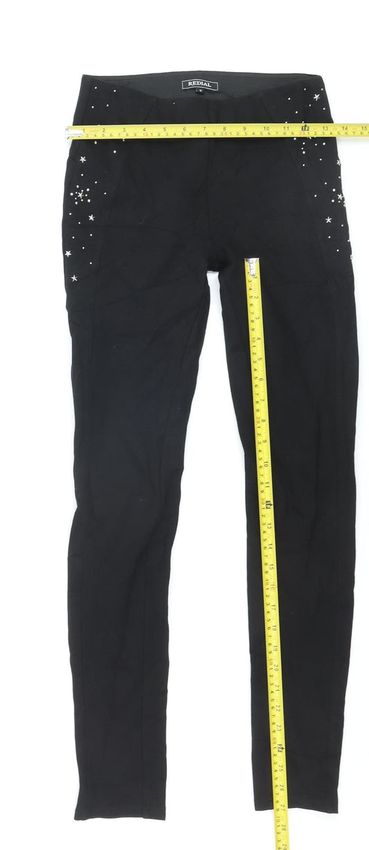 Redial Women's Black Studded Celestial Stretch Leggings Size S