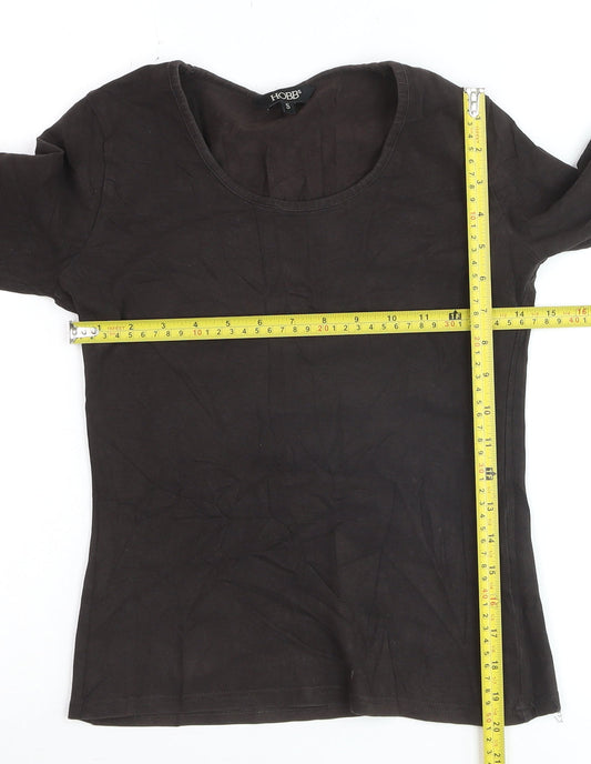 Hobbs Women's Black Long Sleeve Basic Cotton Stretch Top Size S