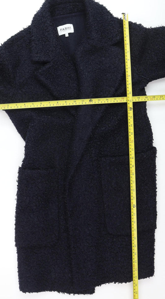 Farhi by Nicole Farhi Women's Black Size 14 Wool-Effect Mid-Length Coat