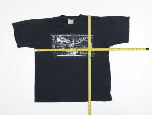 Nike Men's Black Air Blueprint Graphic T-Shirt Size M Vintage 90s