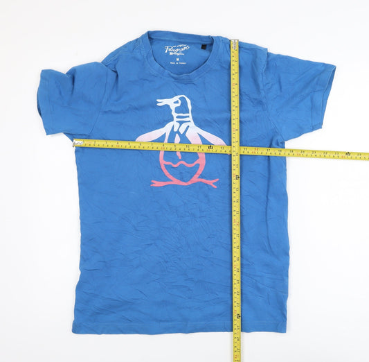 Original Penguin Blue Cotton Graphic T-Shirt Men’s M Crew Neck