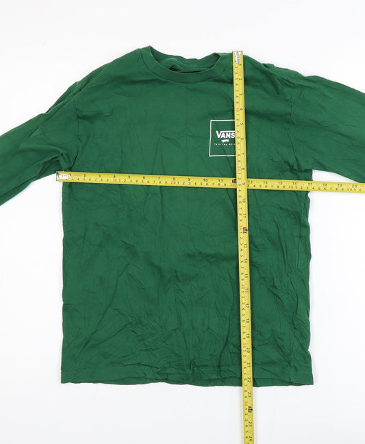 Vans Boys Green Long Sleeve Classic Fit Cotton Skate T-Shirt Size L (12-14)