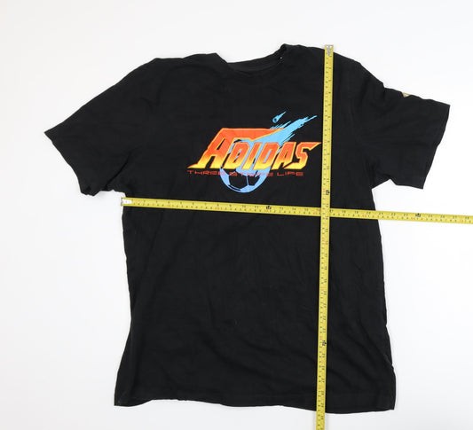 Adidas Men's Black XL Graphic Sports T-Shirt 100% Cotton