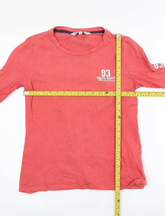 Crew Clothing Co. Women's Red Long Sleeve Cotton T-Shirt Size 12