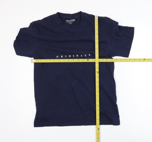 Jack & Jones Originals Men's Navy Blue Cotton T-Shirt Size S