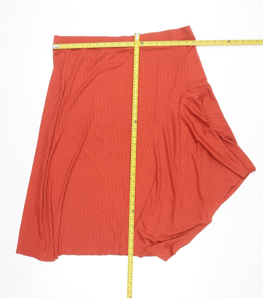 George Women's Rust Brown A-Line Stretch Jersey Skirt Size 20