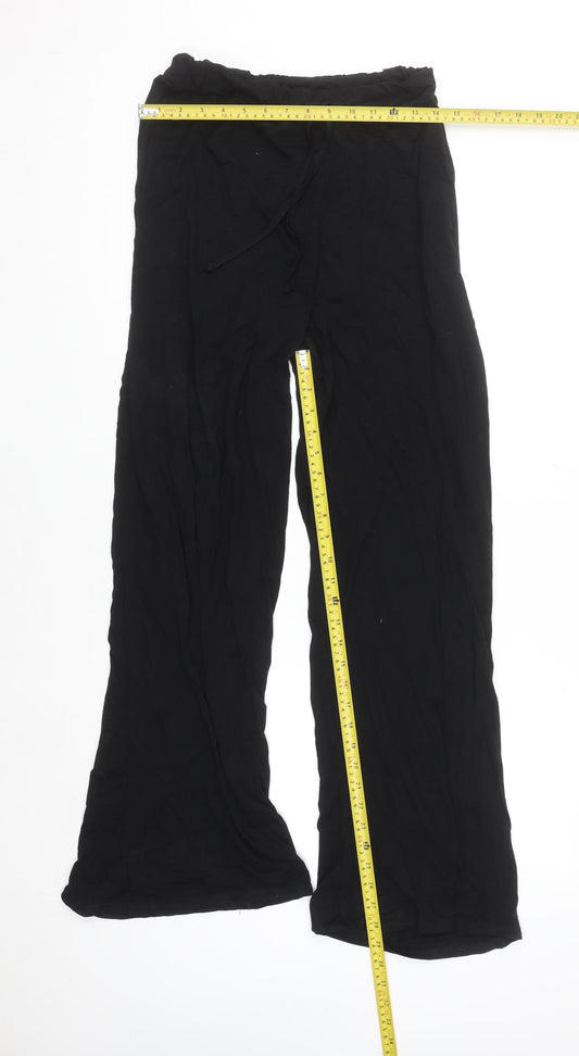 Karen Millen Women’s Black Wide-Leg Viscose Trousers UK 12