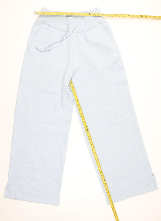 Blakely Women Blue Knit Wide-Leg Sweatpants L Elastic Waist