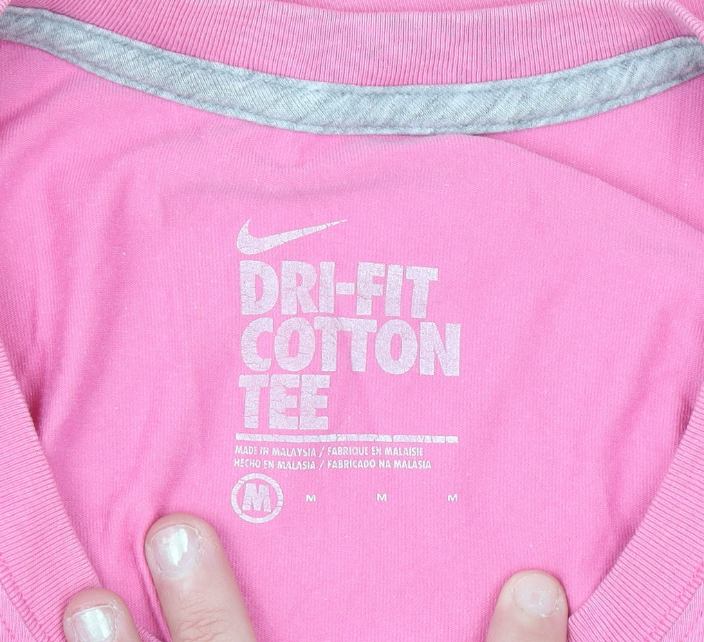 Nike Womens Pink Dri-Fit Cotton Tank Top M Sleeveless Sportswear