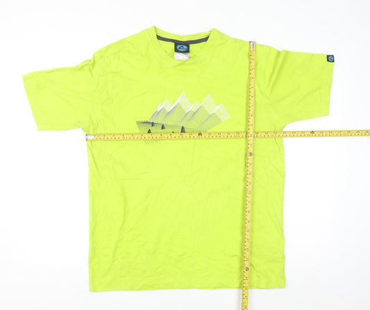 Cycle Apparel Men's Green Graphic Outdoor T-Shirt Size L