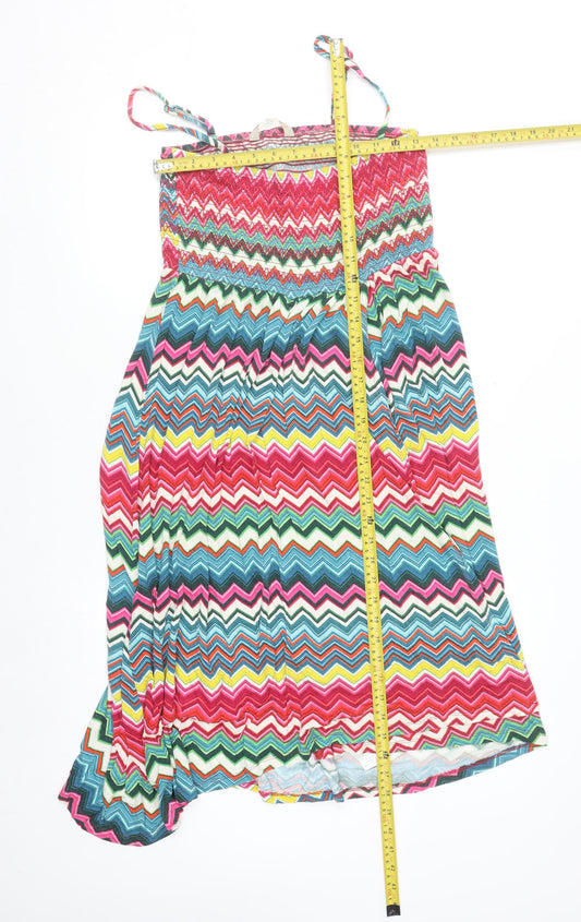 Mantaray Women’s Multicoloured Chevron Jersey Strappy Dress Size 14