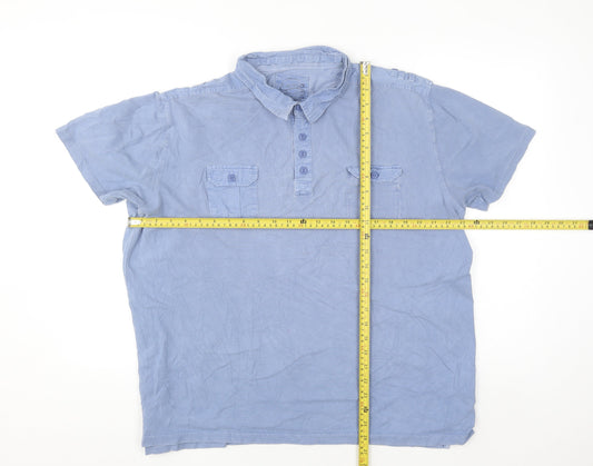 Easy Essential Mens Blue Short Sleeve Collared Polo XXL Cotton