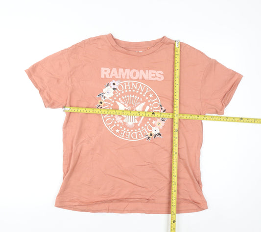 George Women’s Pink Ramones T-Shirt Size 10 Short Sleeve Cotton