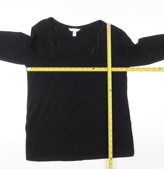 H&M MAMA Women's Black Long Sleeve Maternity Jersey Top Size L