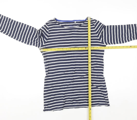 Boden Women Blue Striped Long Sleeve Cotton Jersey Top UK 10