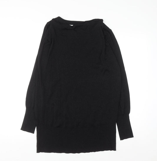 Coast Womens Black Cowl Neck Long Sleeve Knit Jumper Size M