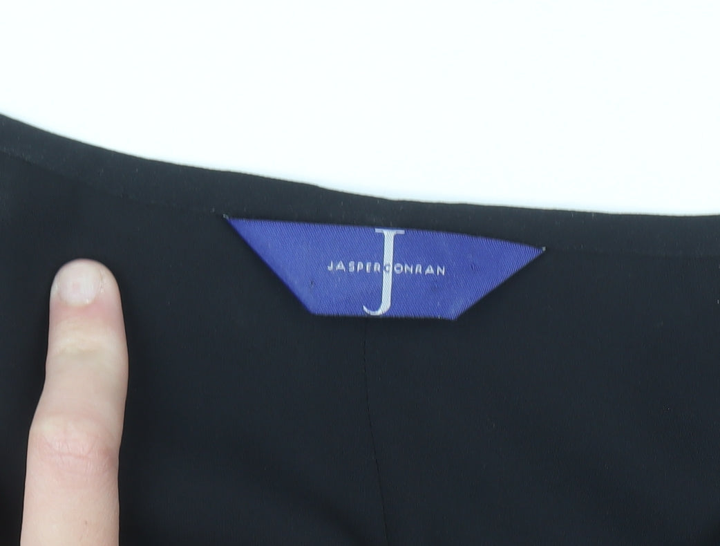 Jasper Conran Black Silk Wide-Leg Trousers Size 12 Women Elegant Evening