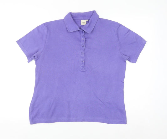 Cotton Traders Women Purple Size 12 Polo Shirt 100% Cotton Short Sleeve