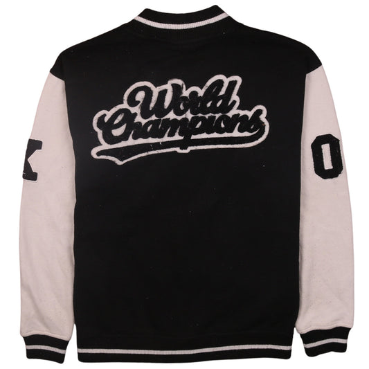 FSBN Men's Black XS Varsity Baseball Jacket Relaxed Fit