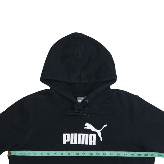 Puma Women's Black Pullover Hoodie Size L Cotton Blend Logo Design