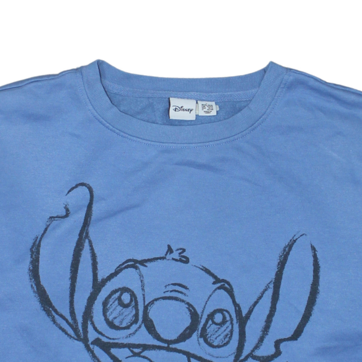 Additional view of Disney Primark Women Blue Stitch Sweatshirt L 14/16 Long Sleeve Crew Neck