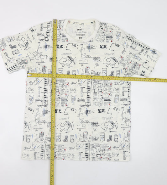 Uniqlo SPRZ NY Jean-Michel Basquiat White Graphic Print Men's M T-Shirt