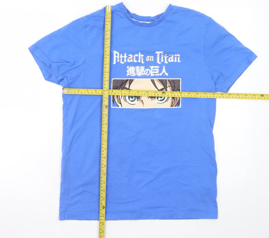 Crunchyroll Attack on Titan Blue Anime Men's M Graphic T-Shirt