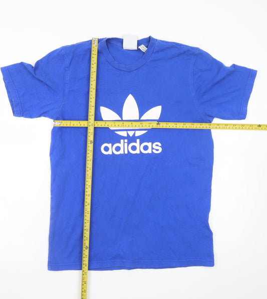 Adidas Men's Blue Short Sleeve Crew Neck Graphic T-Shirt Size S