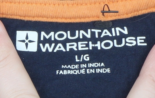Mountain Warehouse Men's Blue Outdoor Graphic Cotton T-Shirt Size L