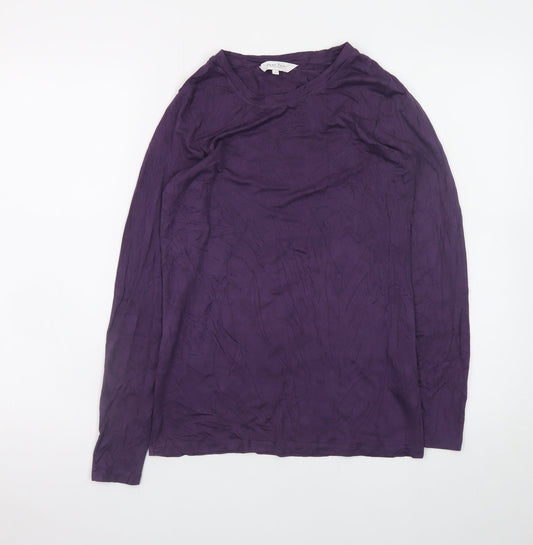Part Two Women Purple Long Sleeve Basic Jersey Top Size M