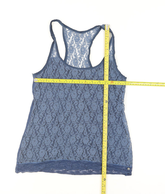 Abercrombie & Fitch Women’s Blue Lace Racerback Camisole Tank Top S