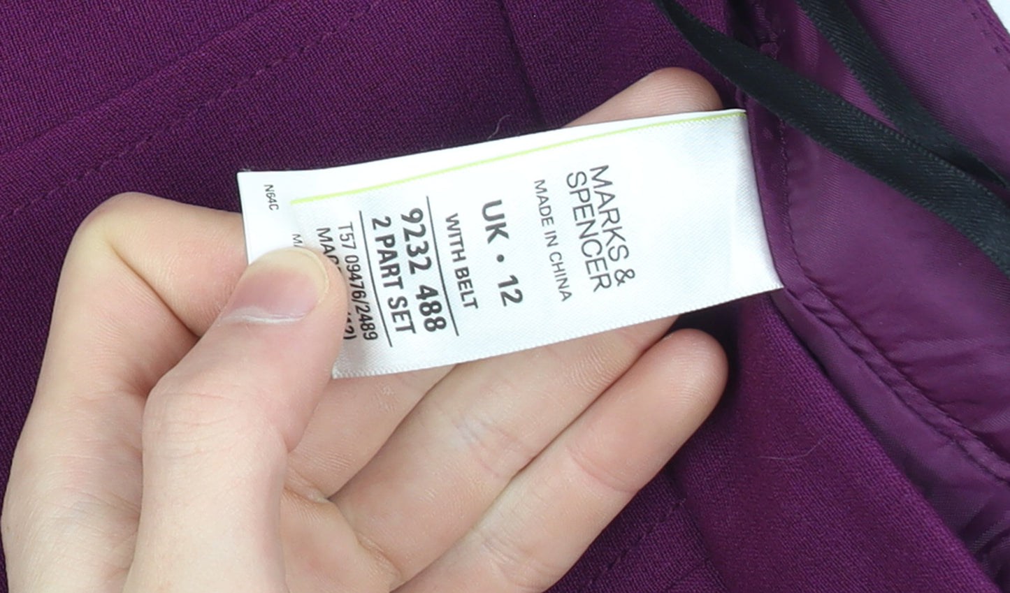 Marks and Spencer Women's Purple A-Line Knee Length Skirt Size 12