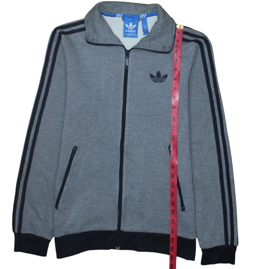 Adidas Men's Grey Track Jacket Small Regular Fit Full Zip Sports Top