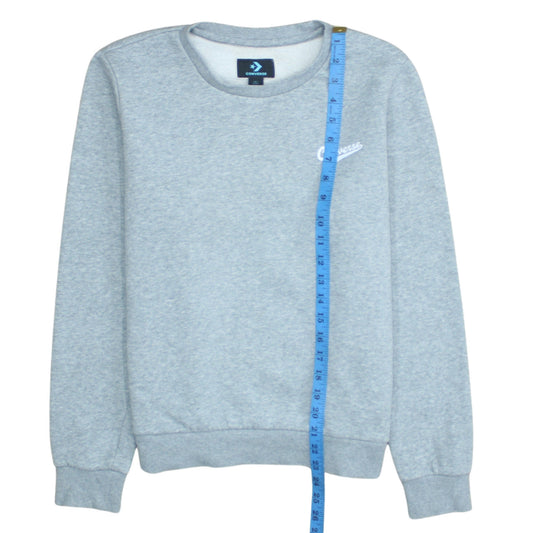 Converse Mens Grey L Crew Neck Pullover Fleece Sweatshirt