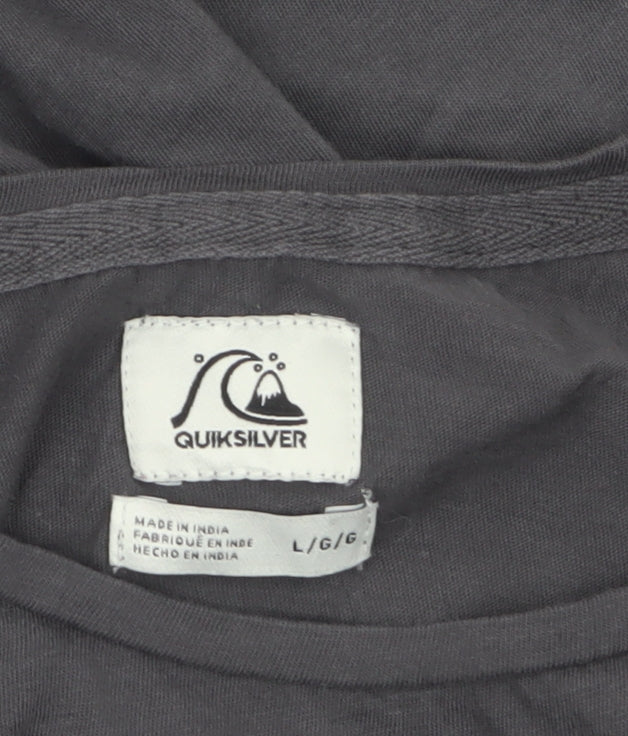 Quiksilver Men's Charcoal Short Sleeve Graphic Cotton T-Shirt L