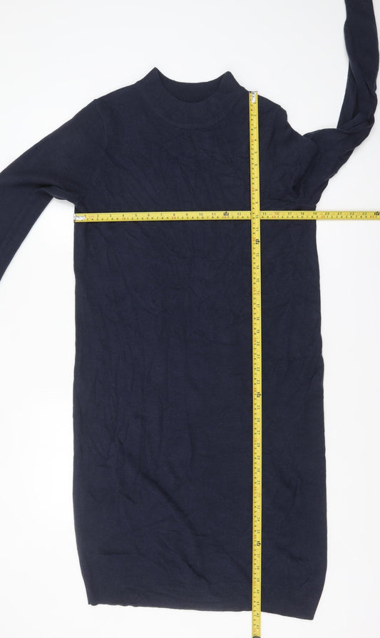Tu Women Blue Size 14 Long Sleeve Jumper Dress