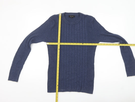 River Island Mens Blue Crew Neck Knit Pullover Jumper Size M