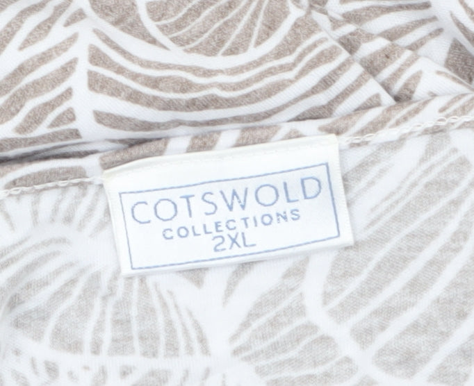 Cotswold Collections Women’s Beige Floral 2XL Tunic Button-Up Top