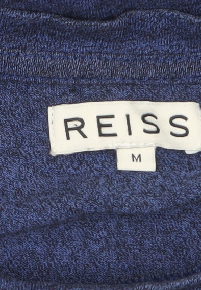 Reiss Men's Blue Cotton Blend Crew Neck T-Shirt Size M