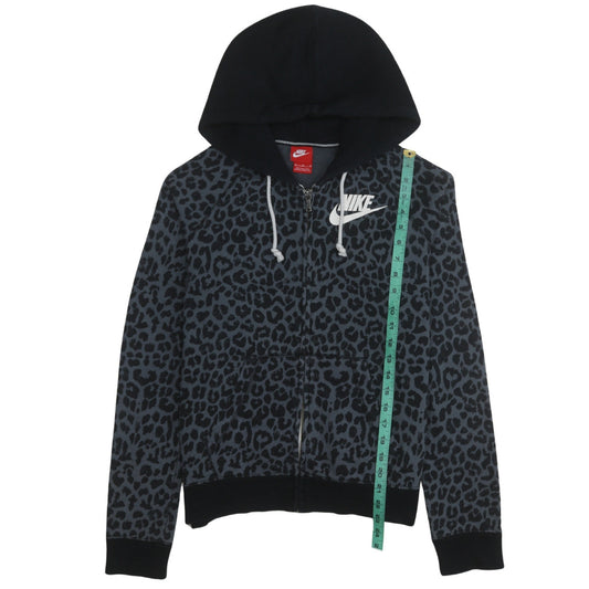 Nike Womens Black Animal Print Full Zip Hoodie Size M