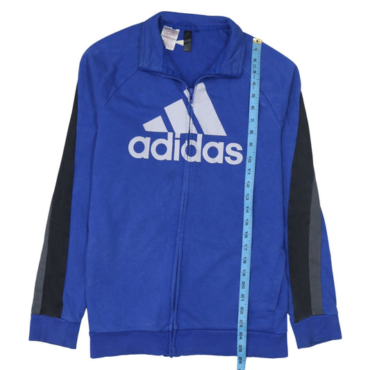 Adidas Boys Blue Track Jacket 15-16 Years Full Zip Activewear Top