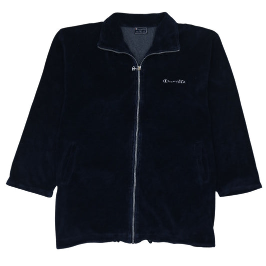 Champion Womens Blue XL Velour Full Zip Activewear Jacket