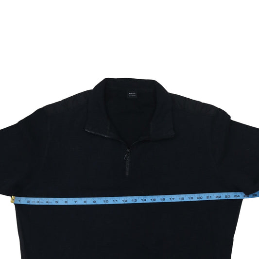 Hugo Boss Men's Black 2XL 1/4 Zip Regular Fit Fleece Jacket