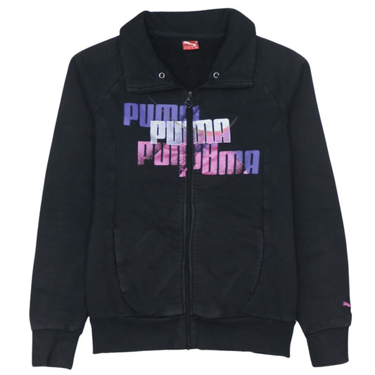 Puma Womens Black Track Jacket Size 14 Full Zip Activewear