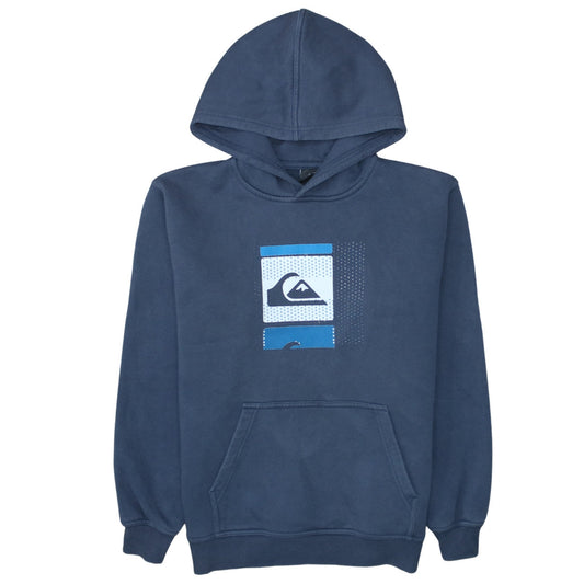 Additional front view of Quiksilver Teens Blue Pullover Hoodie, size 16, Cotton Blend
