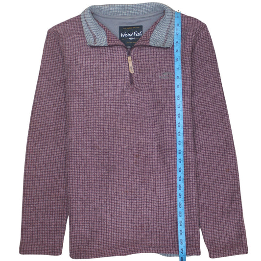 Weird Fish Men's Purple Fleece 1/4 Zip Pullover Jacket Size S