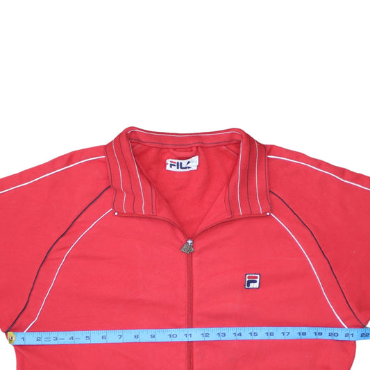FILA Red Men's XL Track Jacket Full Zip Retro Sportswear Top