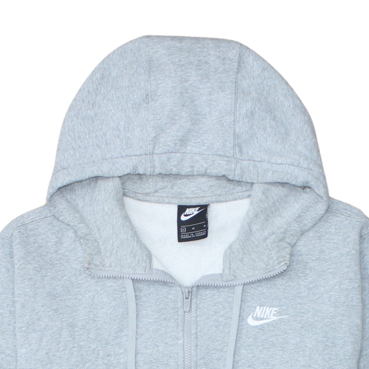 Nike Men's Grey Full Zip Hooded Sweatshirt M Regular Fit