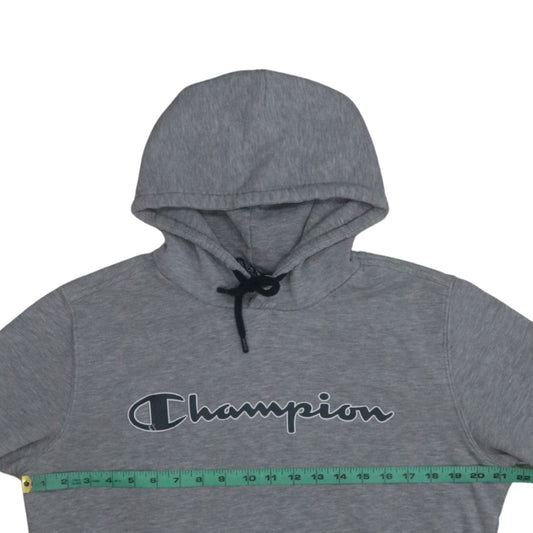 Champion Womens Grey Pullover Hoodie Medium Cotton Blend Logo
